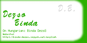 dezso binda business card